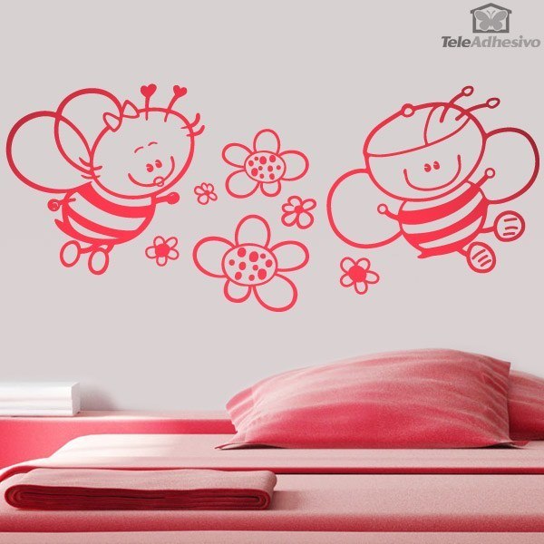 Stickers pour enfants: Abeille et fleurs