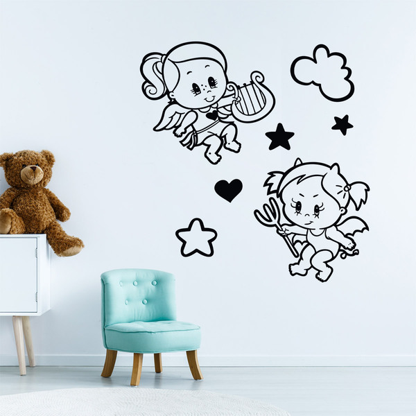 Stickers pour enfants: Ange et Démon bébés