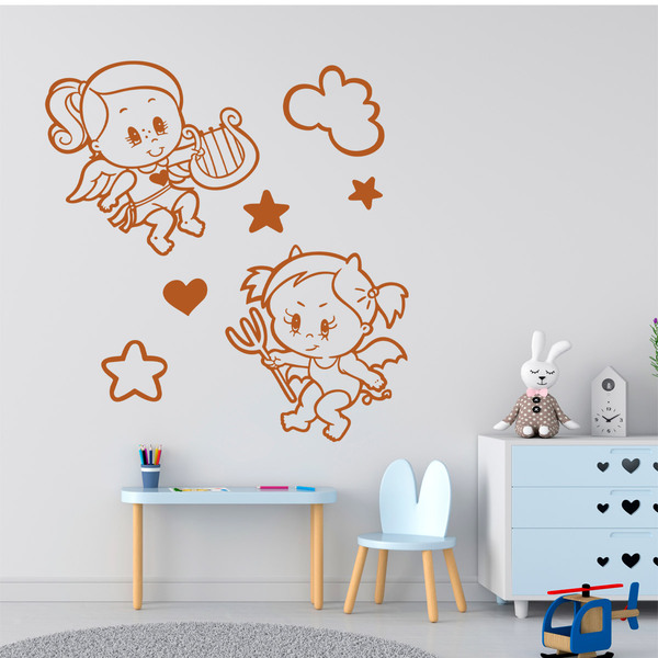 Stickers pour enfants: Ange et Démon bébés