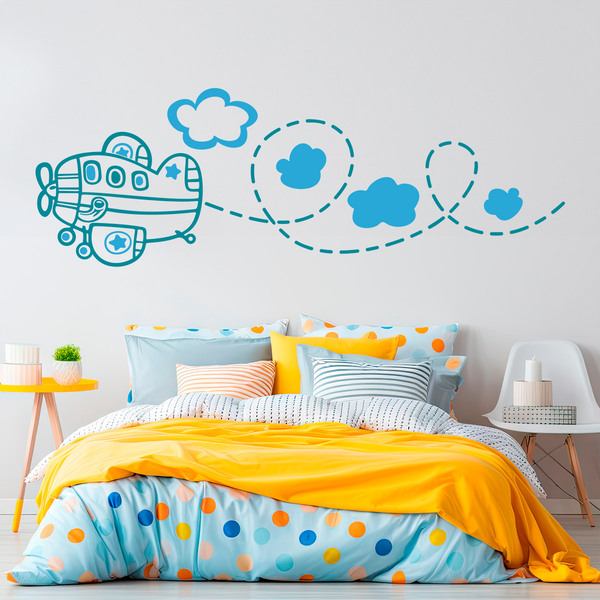 Stickers pour enfants: Avion multicolore