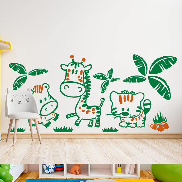 Stickers pour enfants: Animaux de la jungle multicolores