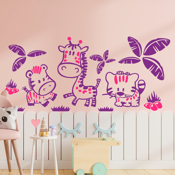 Stickers pour enfants: Animaux de la jungle multicolores