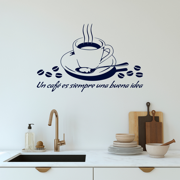 Stickers muraux: Un café est toujours une bonne idée - Espagnol