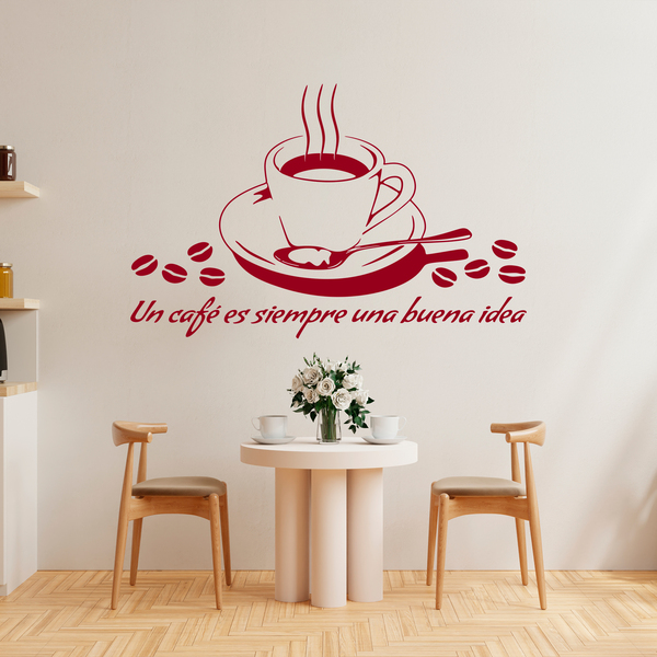Stickers muraux: Un café est toujours une bonne idée - Espagnol