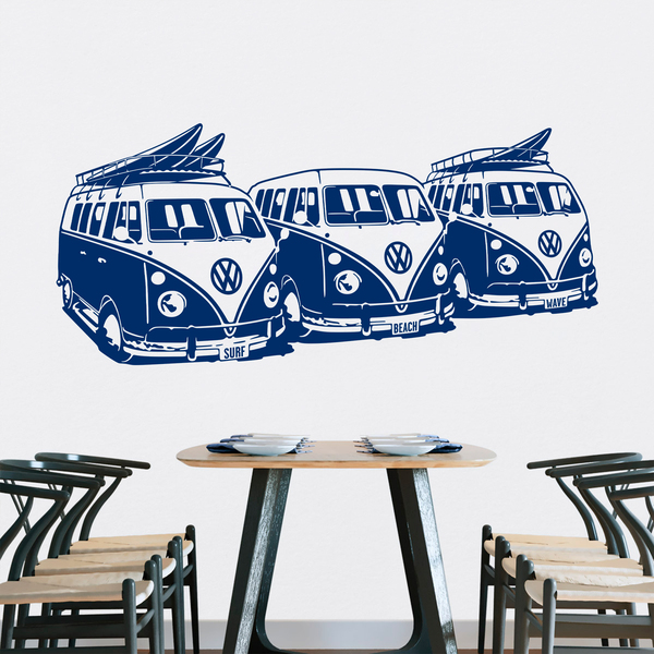 Stickers muraux: 3 Volkswagen Surf Vans