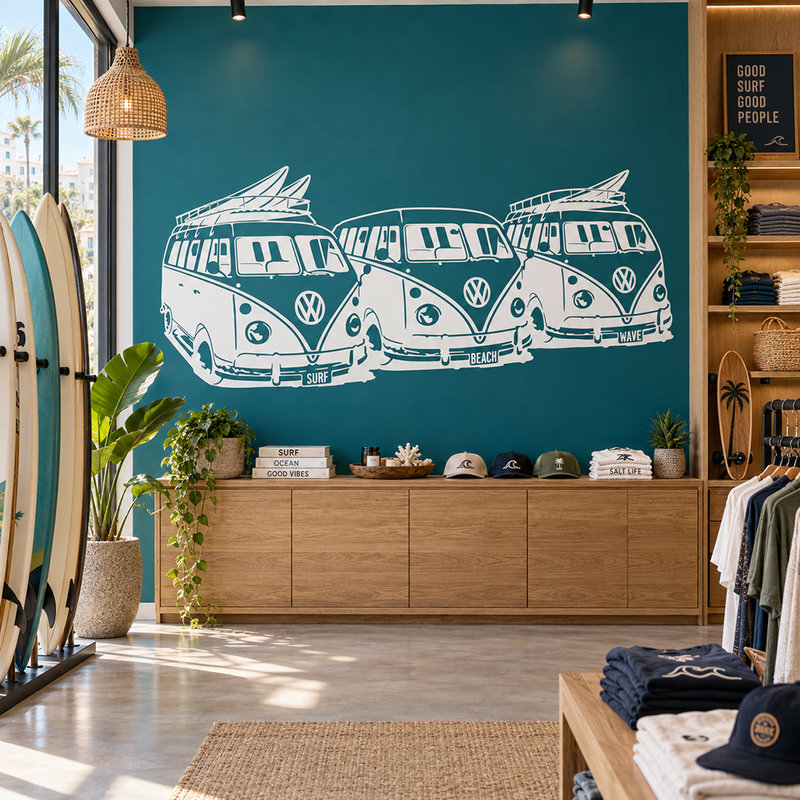 Stickers muraux: 3 Volkswagen Surf Vans