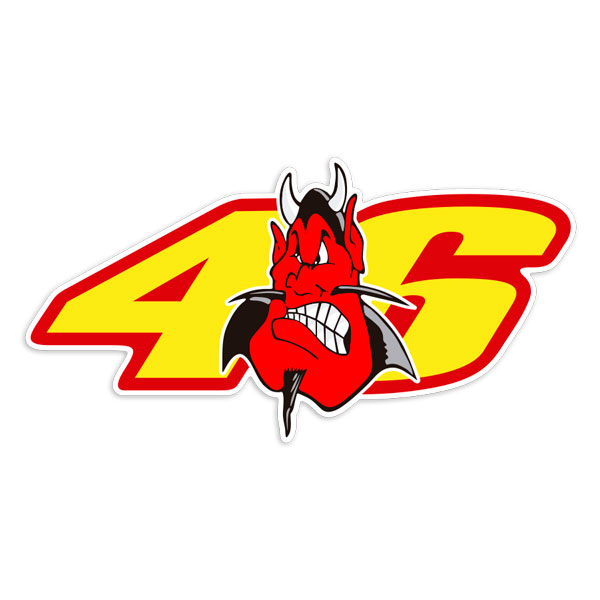 Autocollants: Num&eacute;ro de Course 46 Diable Rossi