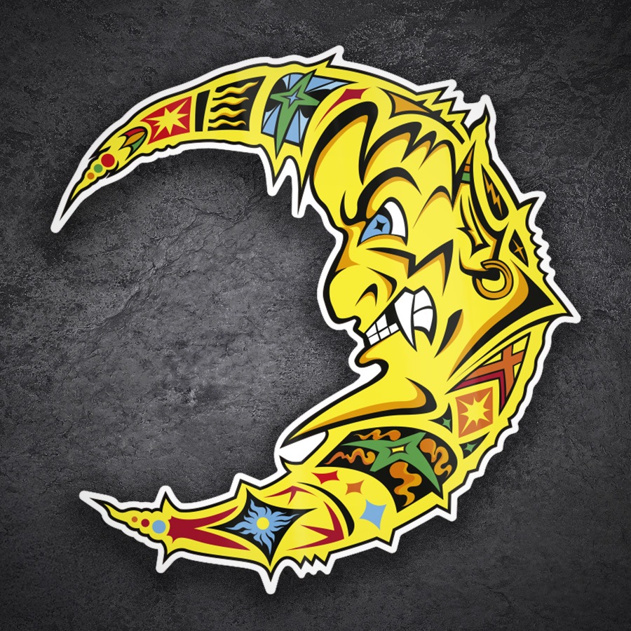 Autocollants: Lune Caricature Valentino Rossi