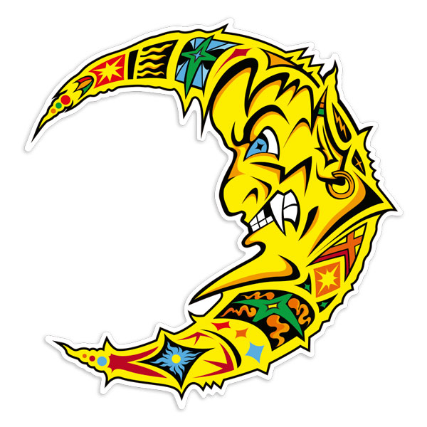 Autocollants: Lune Caricature Valentino Rossi