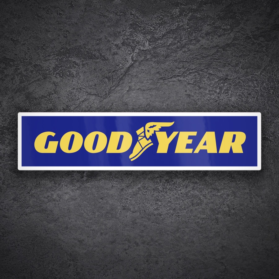 Autocollants: Logo Goodyear Bleu et Jaune