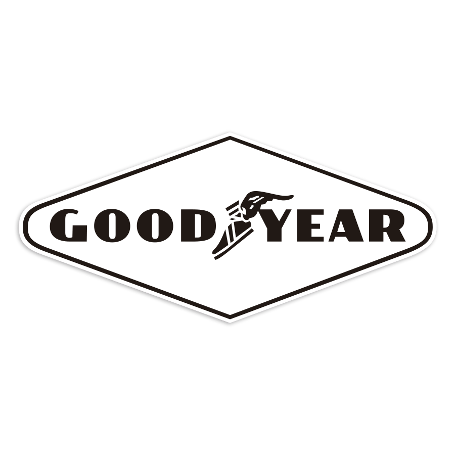 Autocollants: Goodyear Losange Blanc et Noir