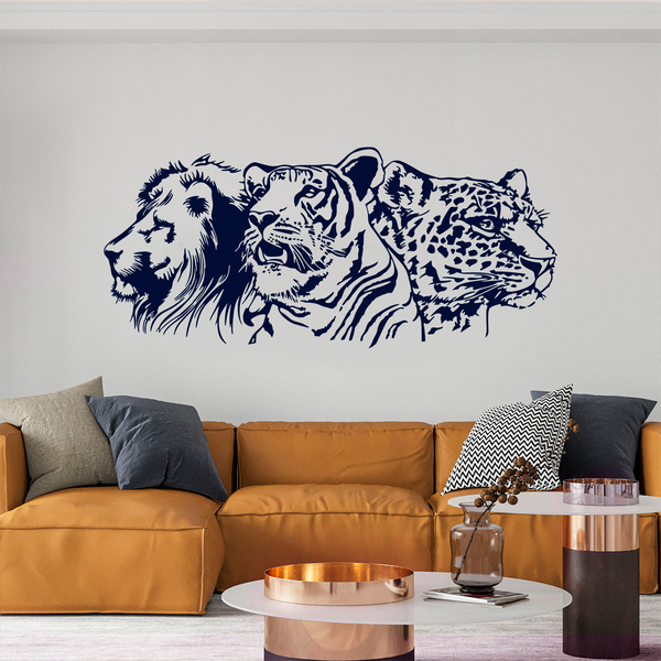 Stickers muraux: Lion, tigre et léopard