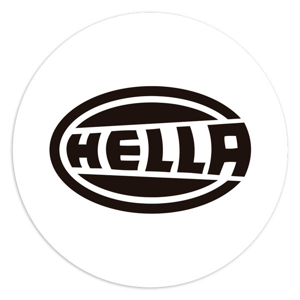Autocollants: Logo HELLA en Typographie Bold Circulaire