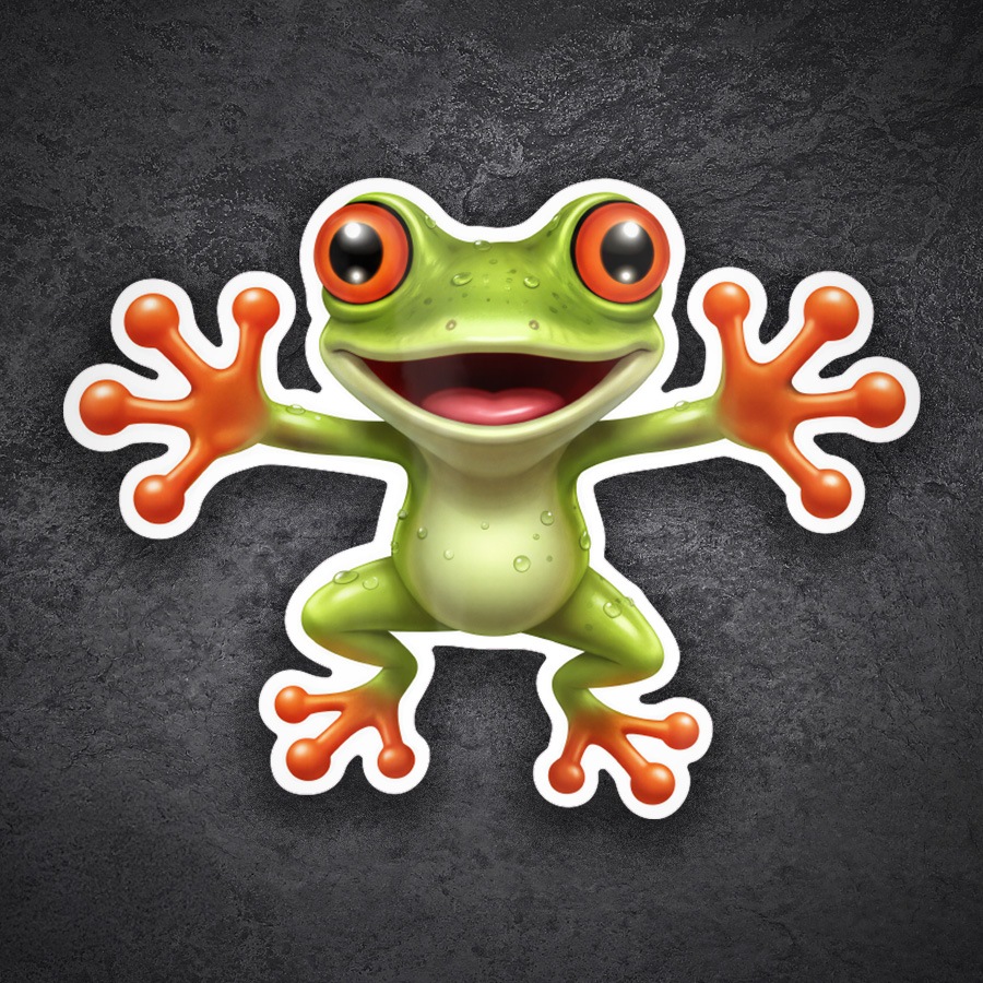 Autocollants: Sticker Grenouille aux Yeux Oranges