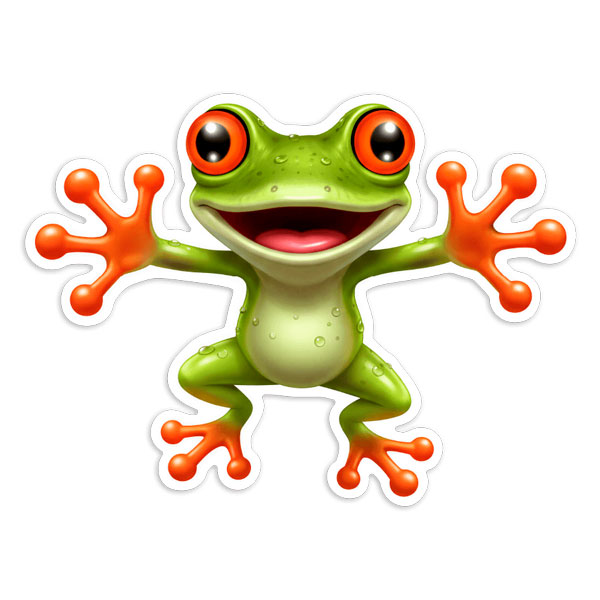 Autocollants: Sticker Grenouille aux Yeux Oranges