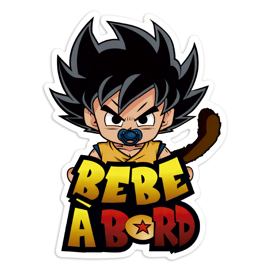 Autocollants: B&eacute;b&eacute; &agrave; Bord Goku Dragonball
