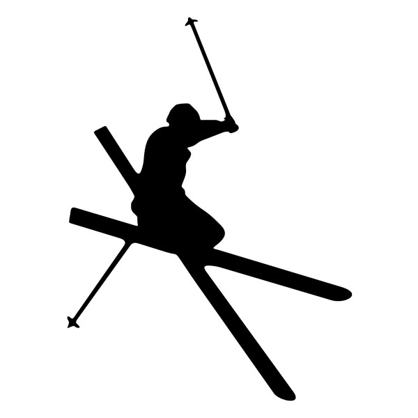 Autocollants: Silhouette de Skieur en Saut