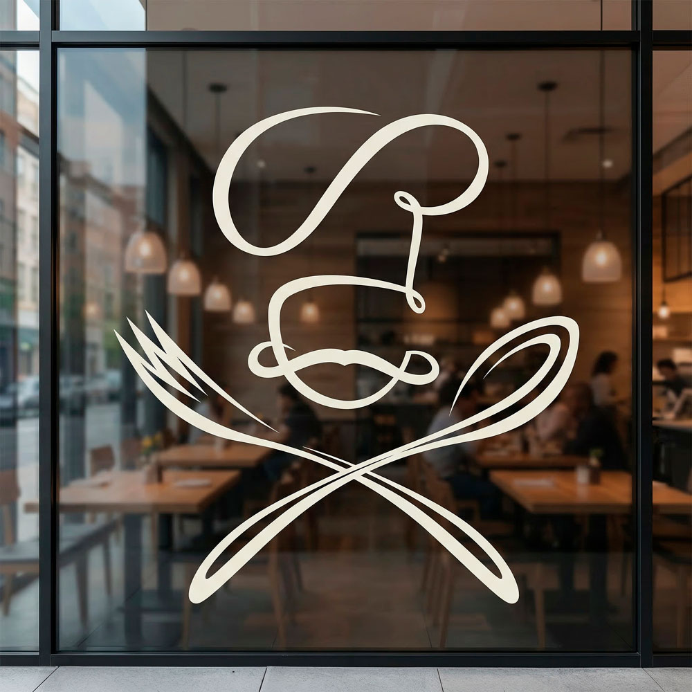 Stickers muraux: Chef cuill&egrave;re et une fourchette