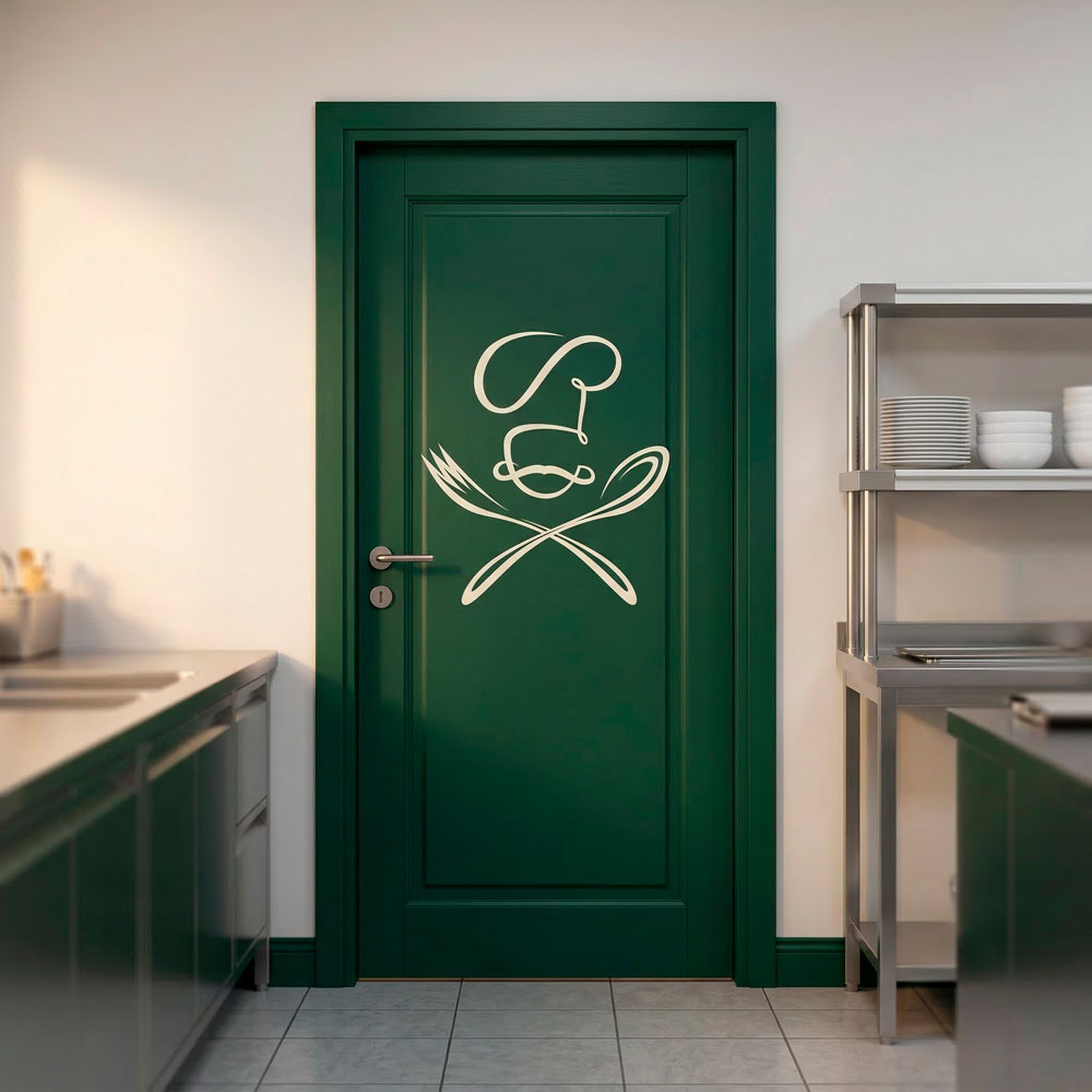 Stickers muraux: Chef cuill&egrave;re et une fourchette