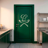 Stickers muraux: Chef cuill&egrave;re et une fourchette 10