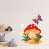 Stickers pour enfants: Champignon, marguerites, escargot et le papillon 3