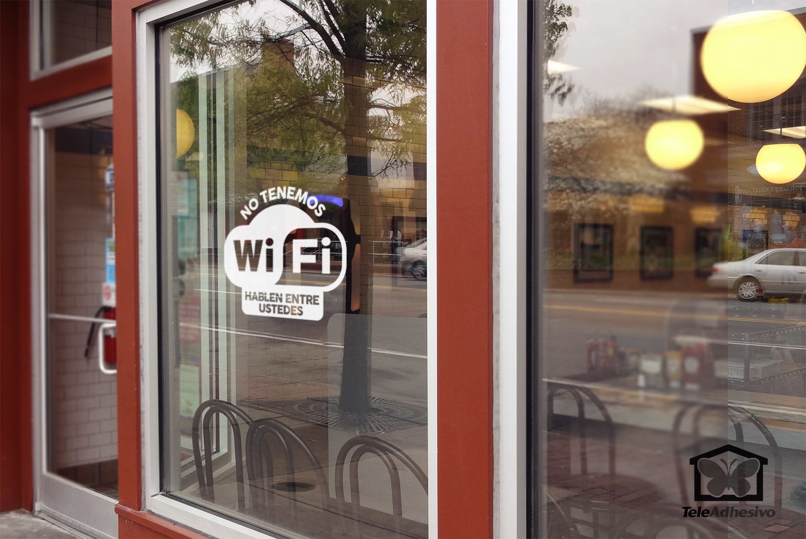 Stickers muraux: No tenemos wifi hablen entre ustedes