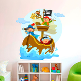 Stickers pour enfants: Pirates voile sur son bateau 6