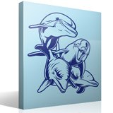 Stickers muraux: 4 Dauphins sur le fond de la mer 3
