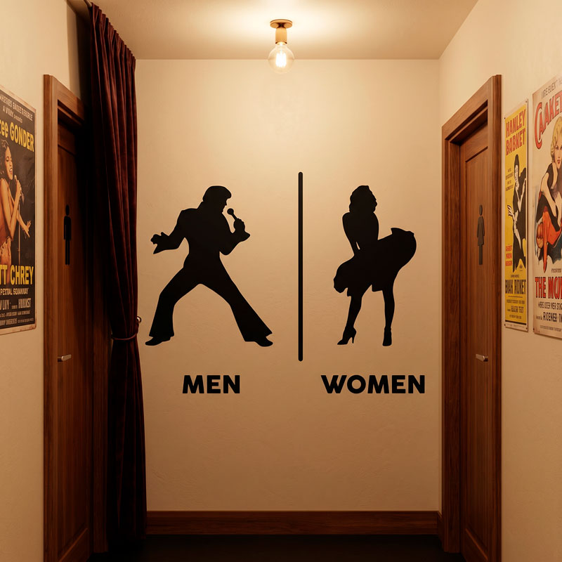 Signalisation des salles de bains Elvis Marylin An 4/12