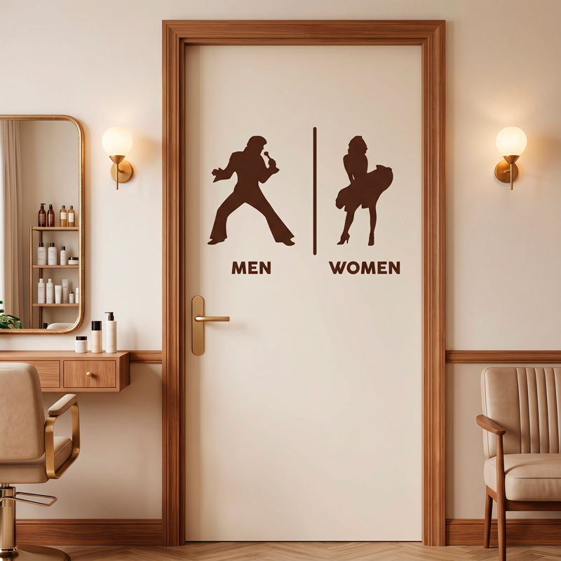 Signalisation des salles de bains Elvis Marylin An 8/12