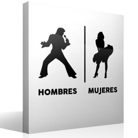 Stickers muraux: Elvis signe Marilyn toilet espagnol