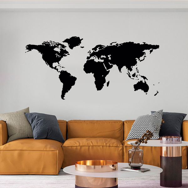 Stickers muraux: Carte du monde - Silhouette