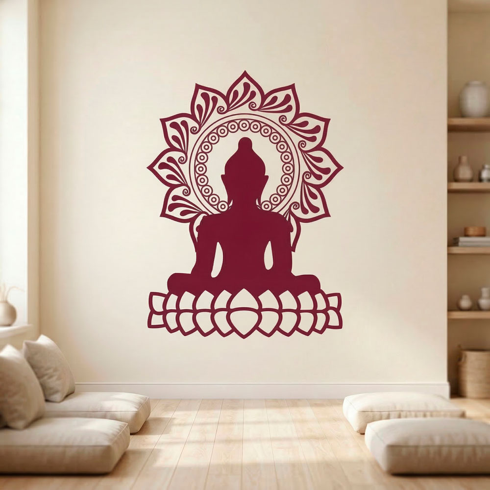 Stickers muraux: Bouddha et la fleur de lotus