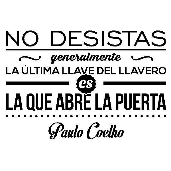 Stickers muraux: No desistas - Paulo Coelho