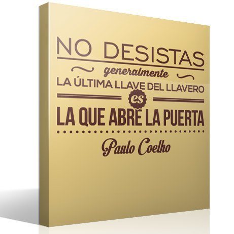 Stickers muraux: No desistas - Paulo Coelho