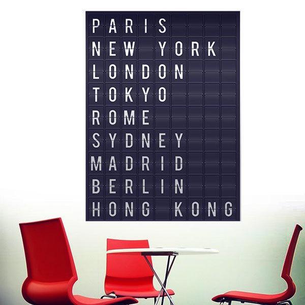 Stickers muraux: villes de l aéroport panneau 1