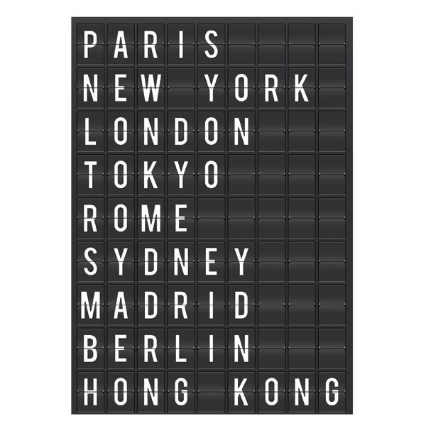 Stickers muraux: villes de l aéroport panneau