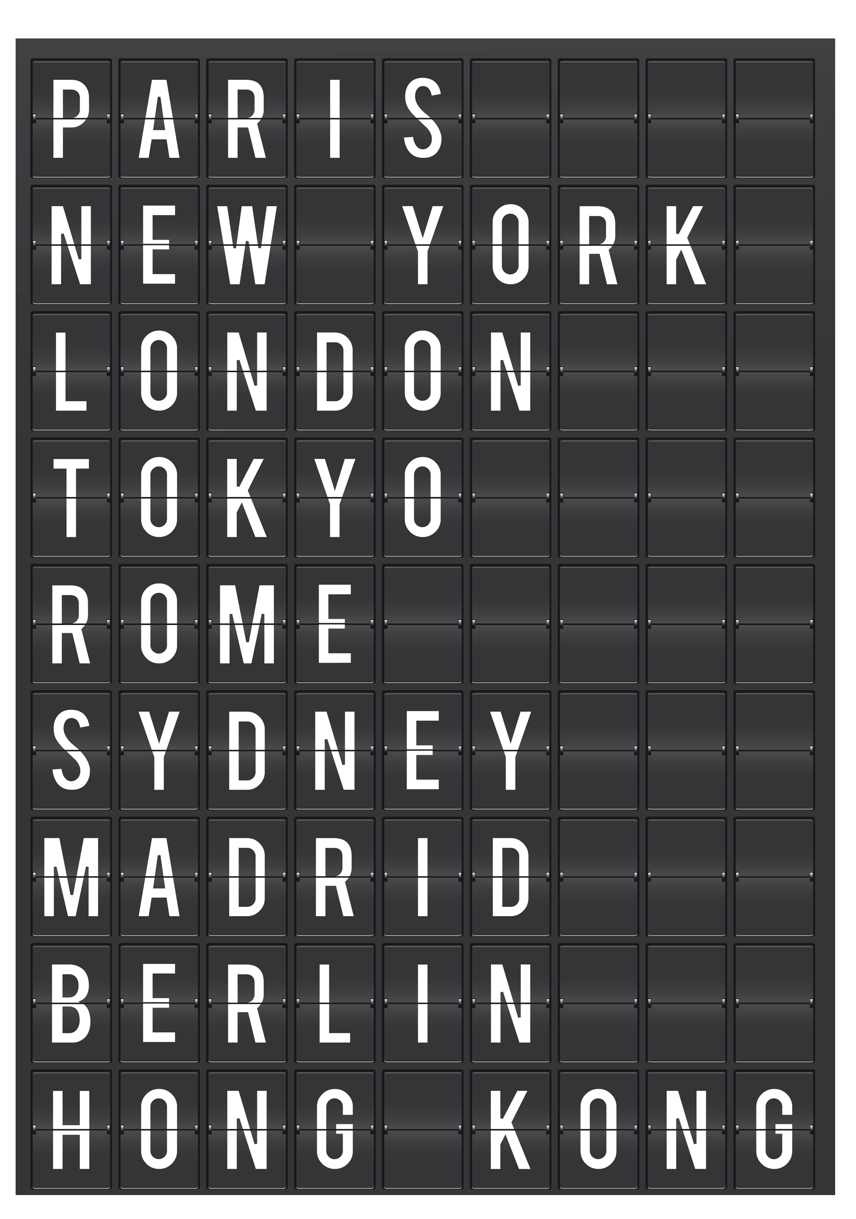 Stickers muraux: villes de l aéroport panneau 0