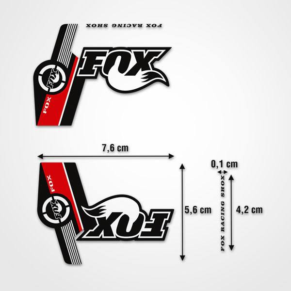 Autocollants: Kit d' Autocollants Fox Racing Shox VTT Velo fourc 1