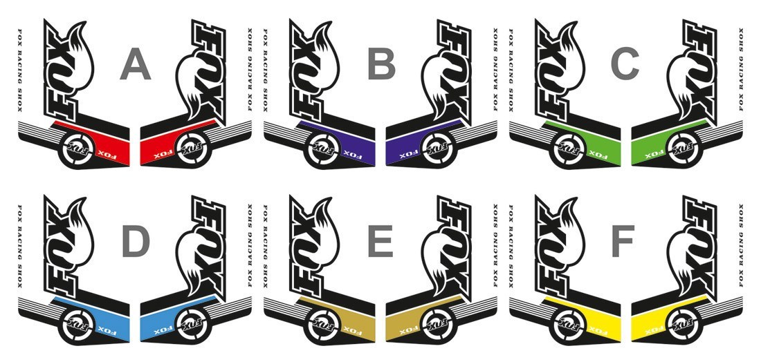 Autocollants: Set horquillas bicicleta BTT Fox Racing Shox