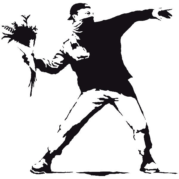 Stickers muraux: Banksy fleurs protestation Lancer