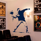 Stickers muraux: Banksy fleurs protestation Lancer 12