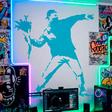 Stickers muraux: Banksy fleurs protestation Lancer 15