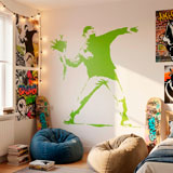 Stickers muraux: Banksy fleurs protestation Lancer 18