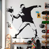 Stickers muraux: Banksy fleurs protestation Lancer 19