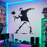 Stickers muraux: Banksy fleurs protestation Lancer 24