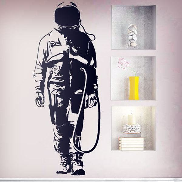Stickers muraux: Banksy Graffiti astronaute