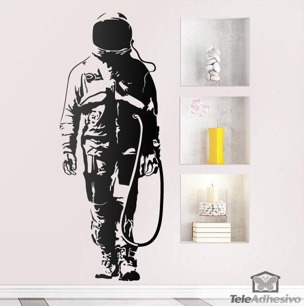 Stickers muraux: Banksy Graffiti astronaute