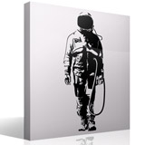 Stickers muraux: Banksy Graffiti astronaute 3