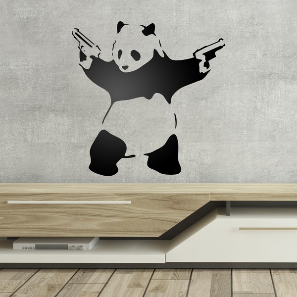 Stickers muraux: Banksy Panda armé